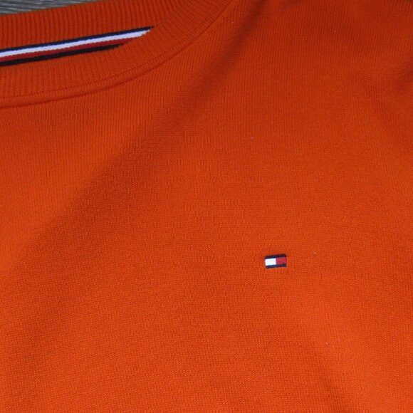 Tommy Hilfiger Men's Bright Orange Crew Neck Sweater Size XL - Picture 2 of 5